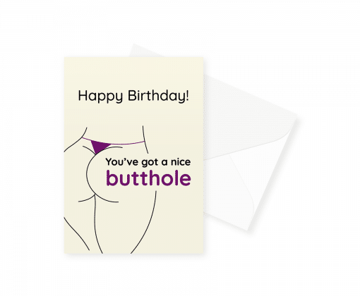 Nice Butthole Happy Birthday Card - Natural